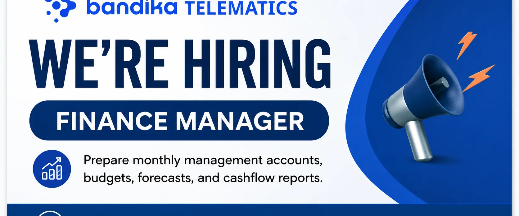 WE’RE HIRING FINANCE MANAGER